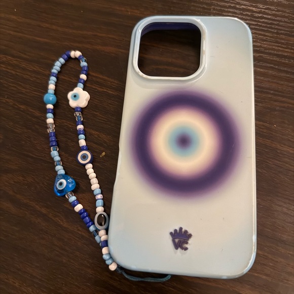 Velvet Caviar Other - Velvet Caviar Evil Eye Aura iPhone 16 pro Case with Beaded Charm